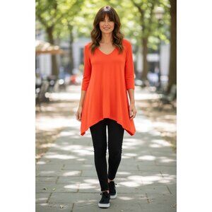 Alisha D. Women's Orange Tunic Top